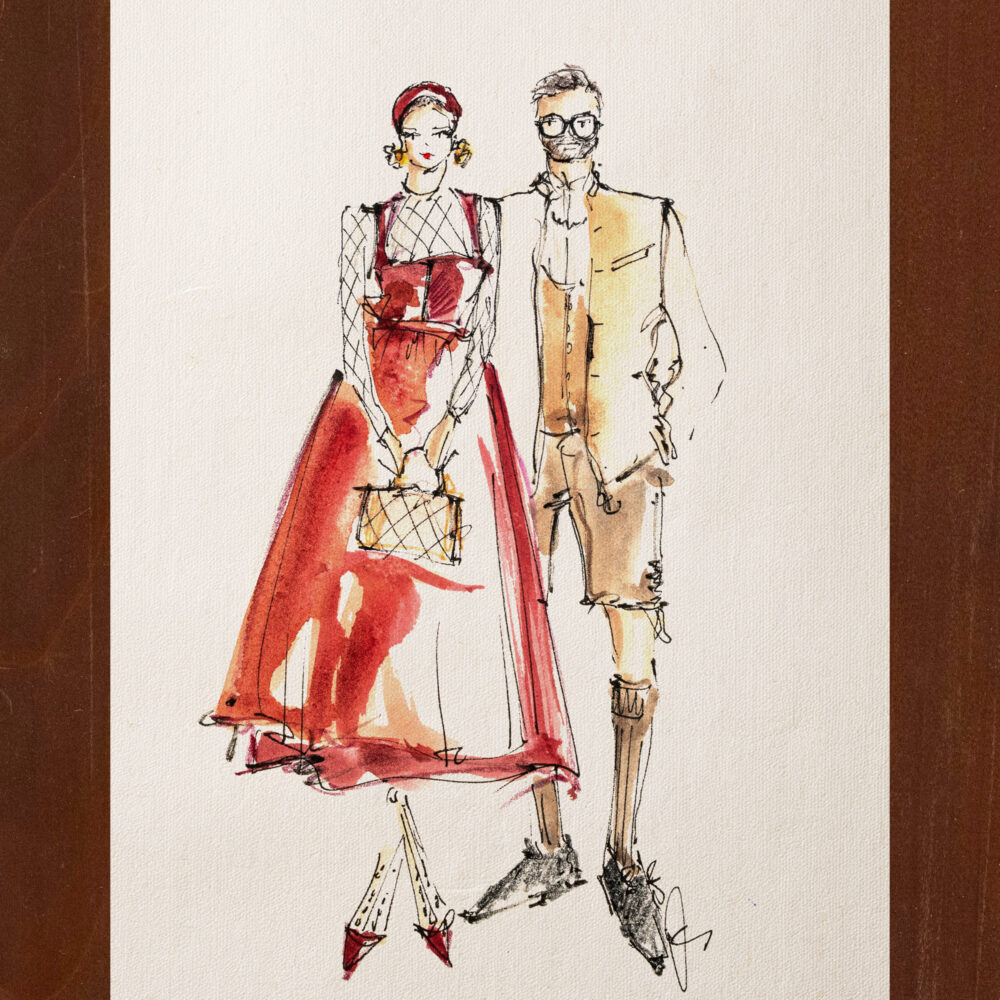 Wiesn Fashion Sketches von Nadja König – Euer Unikat bei Alexa von Harder