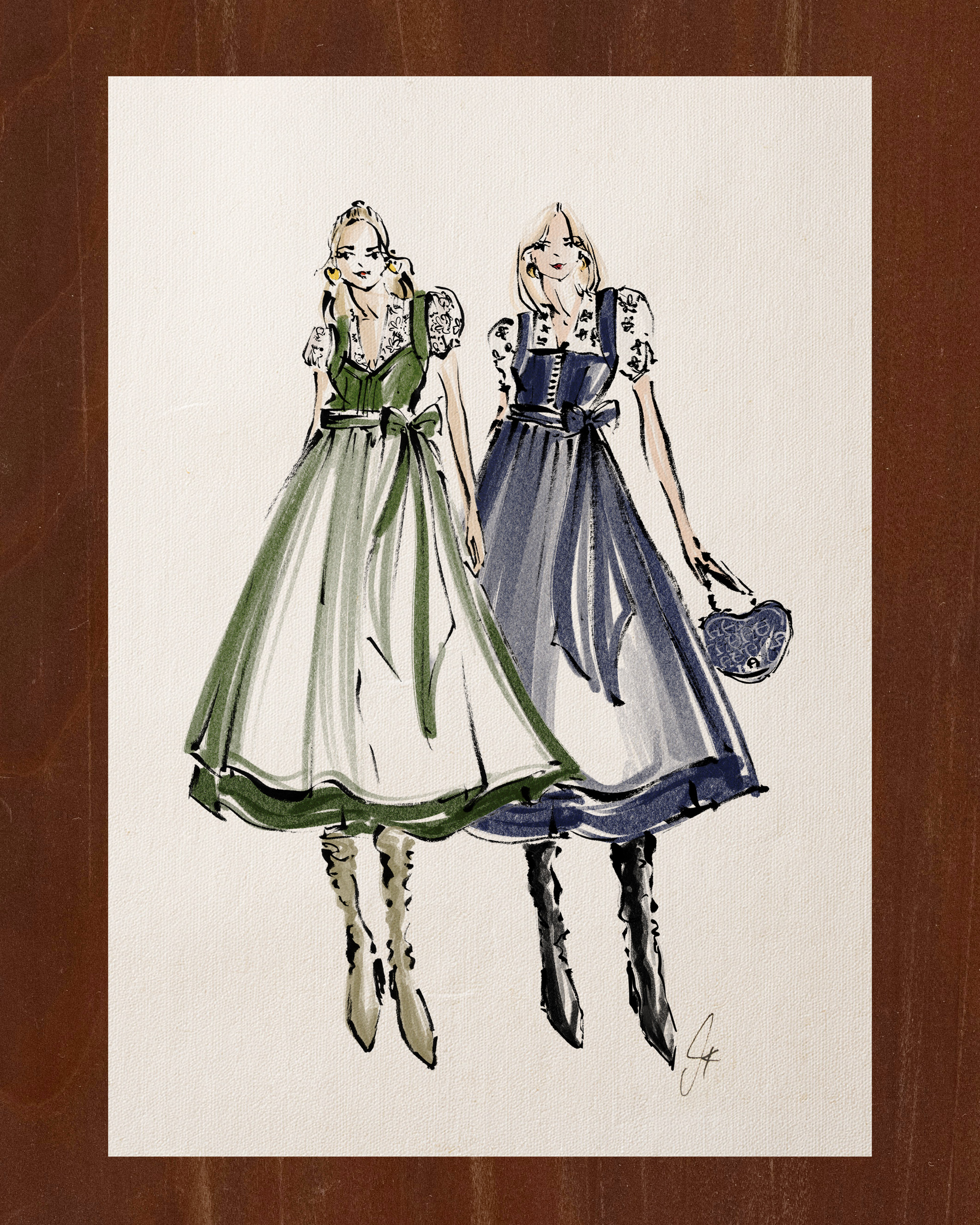 Wiesn Fashion Sketches von Nadja König – Euer Unikat bei Alexa von Harder – Bild 5