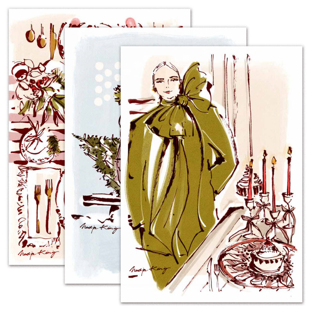 Weihnachtskarten-Set „Home for Christmas“ von Nadja König